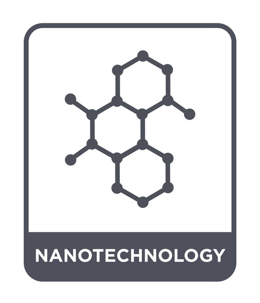 ícone de nanotecnologia no estilo de design moderno. ícone de nanotecnologia isolado no fundo branco. ícone vetor nanotecnologia simples e moderno símbolo plano
. - Vetor, Imagem
