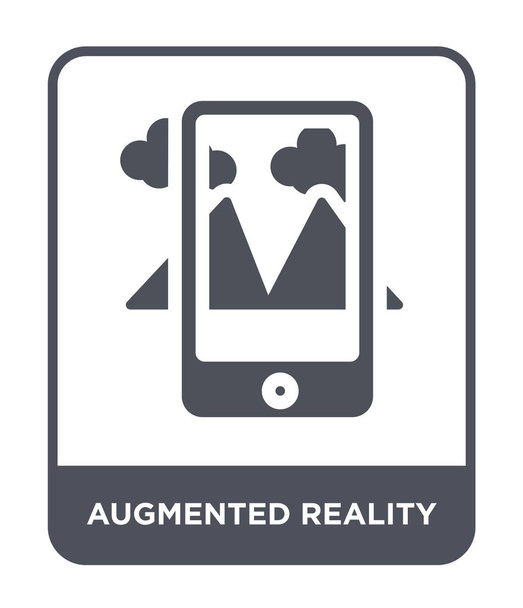 Augmented-Reality-Ikone im angesagten Design-Stil. Augmented-Reality-Symbol isoliert auf weißem Hintergrund. Augmented-Reality-Vektorsymbol einfaches und modernes flaches Symbol. - Vektor, Bild