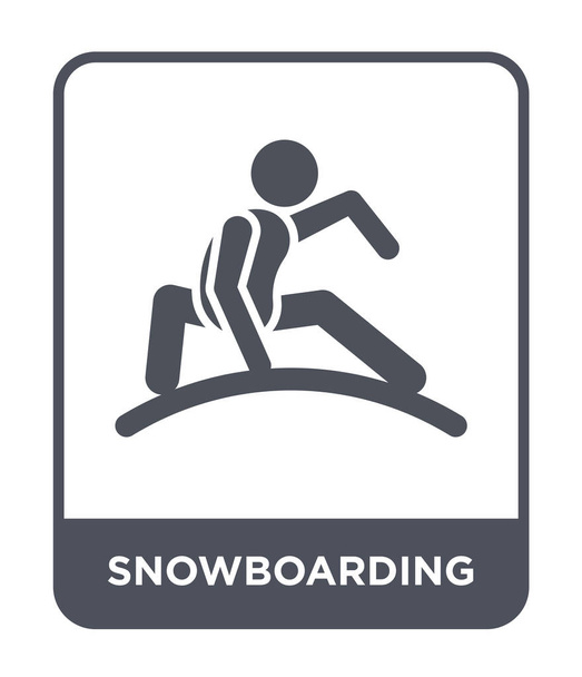 snowboarding icon in trendy design style. snowboarding icon isolated on white background. snowboarding vector icon simple and modern flat symbol. - Vector, Image