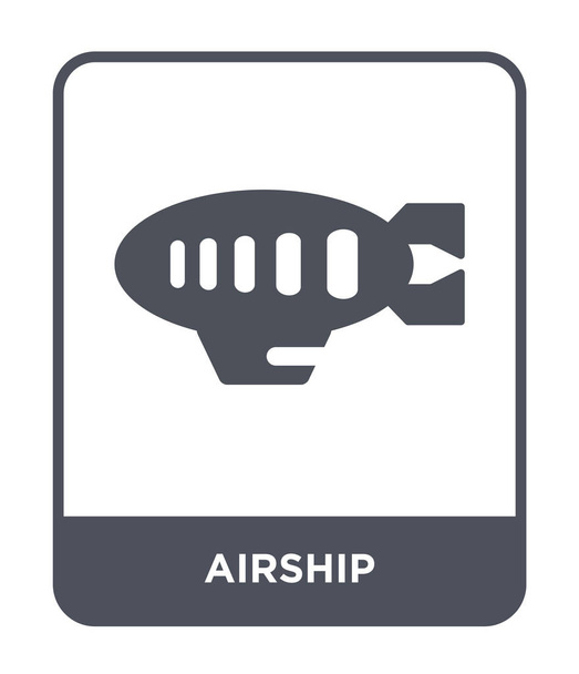 airship icon in trendy design style. airship icon isolated on white background. airship vector icon simple and modern flat symbol. - Vector, Image