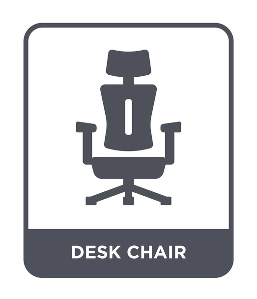 icono de la silla de escritorio en el estilo de diseño de moda. icono de la silla de escritorio aislado sobre fondo blanco. escritorio silla vector icono simple y moderno símbolo plano
. - Vector, Imagen