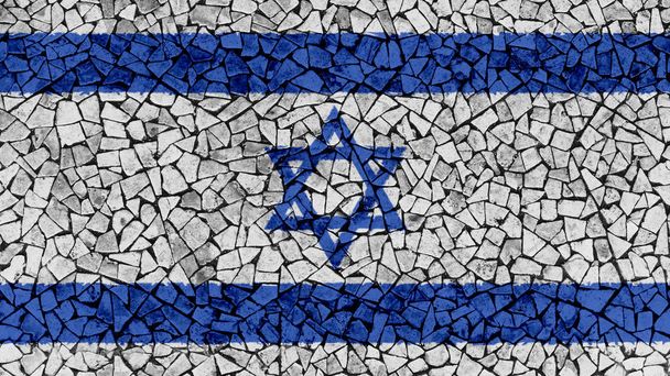 Mosaic Tiles Painting of Israel Flag - Foto, immagini