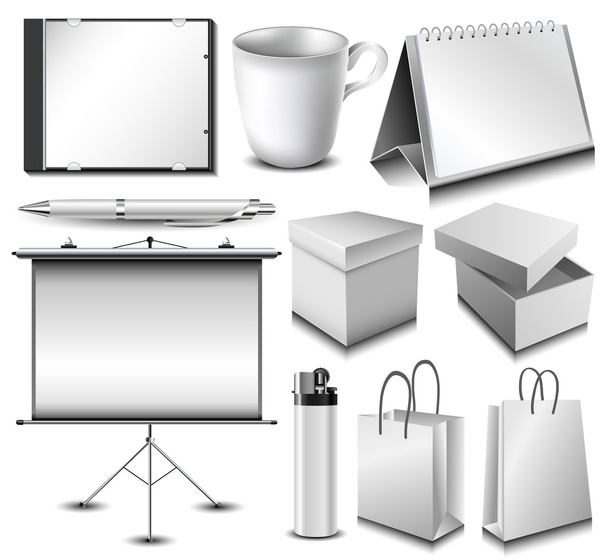 Conjunto de objetos de identidade corporativa em branco
 - Vetor, Imagem