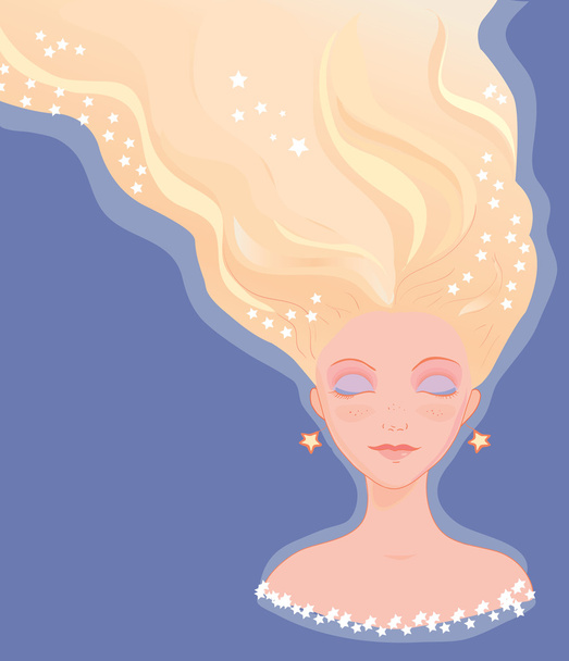 Woman with gold hair - Vector, Image
