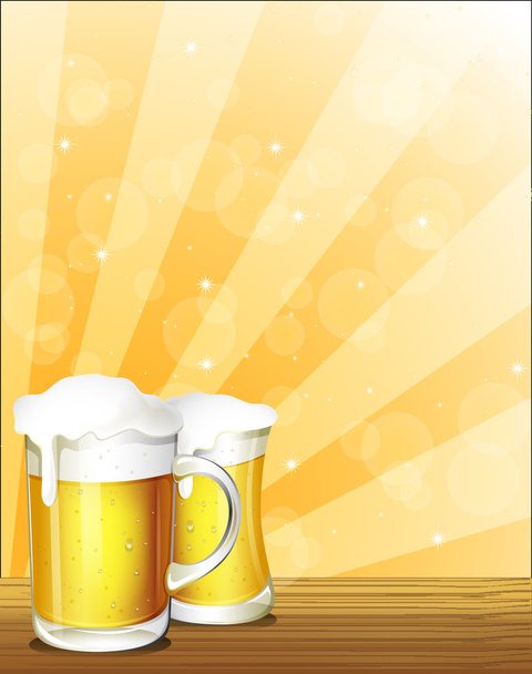 due bicchieri di birra - Vettoriali, immagini