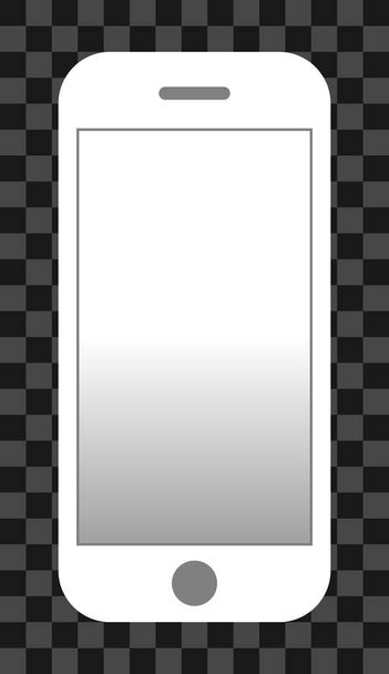 Icona smartphone - bianco con schermo a gradiente bianco acceso, isolato - illustrazione vettoriale
 - Vettoriali, immagini