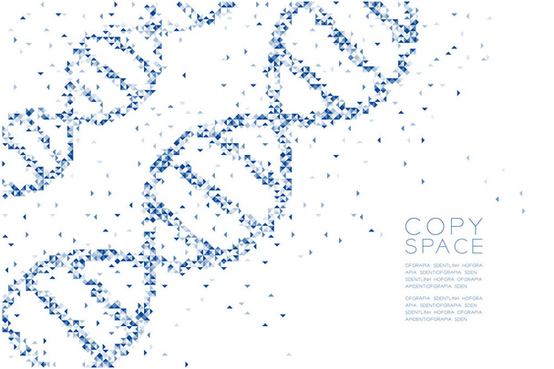 Astratto Scatola quadrata geometrica del poligono e forma del DNA del modello del triangolo, disegno di concetto di scienza illustrazione a colori blu isolata su sfondo bianco con spazio di copia
 - Vettoriali, immagini