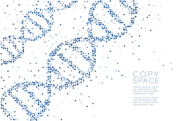 Abstrakti geometrinen ympyrä piste kuvio DNA muoto, Science konsepti suunnittelu sininen väri kuva eristetty valkoisella pohjalla kopioi tilaa, vektori eps 10
 - Vektori, kuva