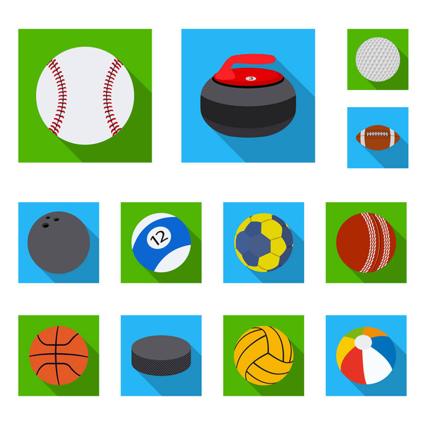 Vector design of sport and ball icon. Set of sport and athletic stock vector illustration. - Vector, Image