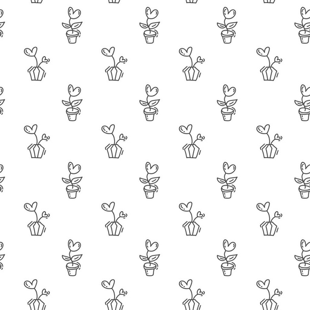 Hand drawn cute Valentines Day heart flourish pattern background. Seamless Vector illustration for love and wedding, greeting card and invitation - Vektori, kuva