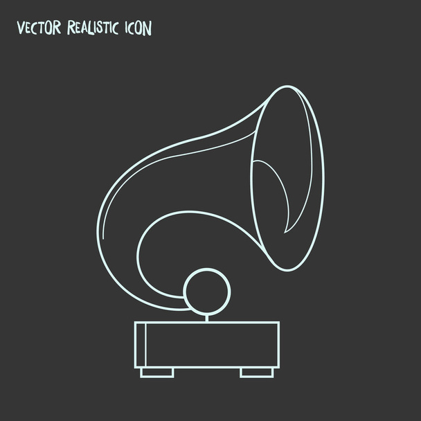 Gramophone icon line element. Vector illustration of gramophone icon line isolated on clean background for your web mobile app logo design. - Vector, Image