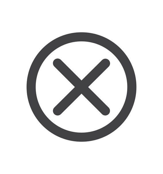 Kreuz x Symbollinie isoliert auf weißem Hintergrund Kreis Symbol Vektor Illustration in einem Kreis - Vektor, Bild