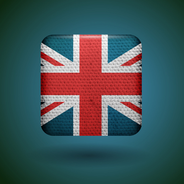 United Kingdom flag with fabric texture. Vector icon. - Vector, Image
