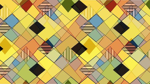 Fondo abstracto formado por rombos multicolores y zigzags
 - Vector, Imagen