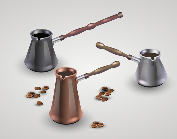 Vector set of different coffee pots. - Vector, Image