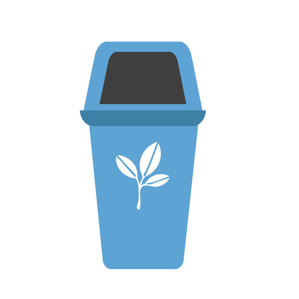 blauwe recycling mand geïsoleerde pictogram op wit, voorraad vectorillustratie - Vector, afbeelding