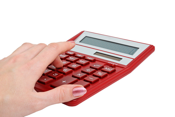 Girl counting on a calculator - Fotografie, Obrázek
