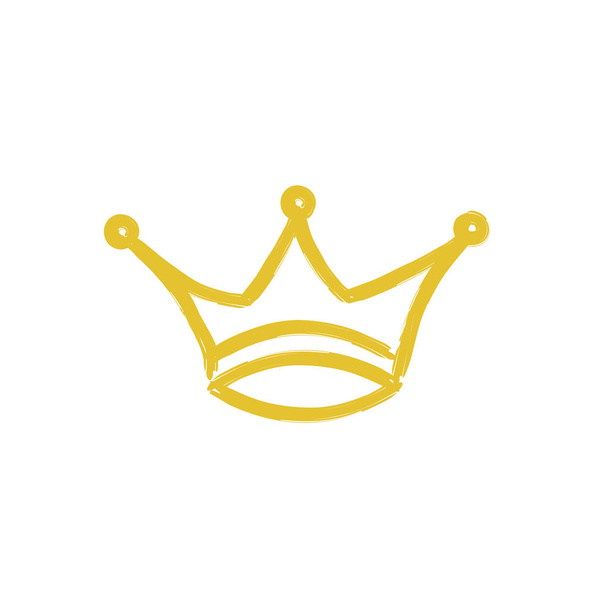 Icono de corona dibujado a mano estilo dorado
 - Vector, Imagen