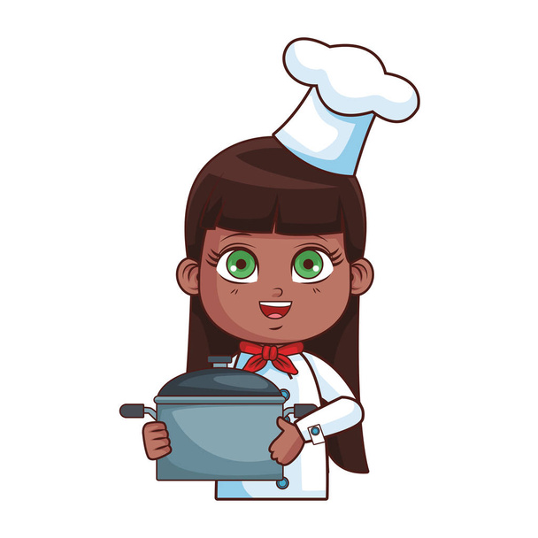 Chef girl cartoon - Vektor, Bild