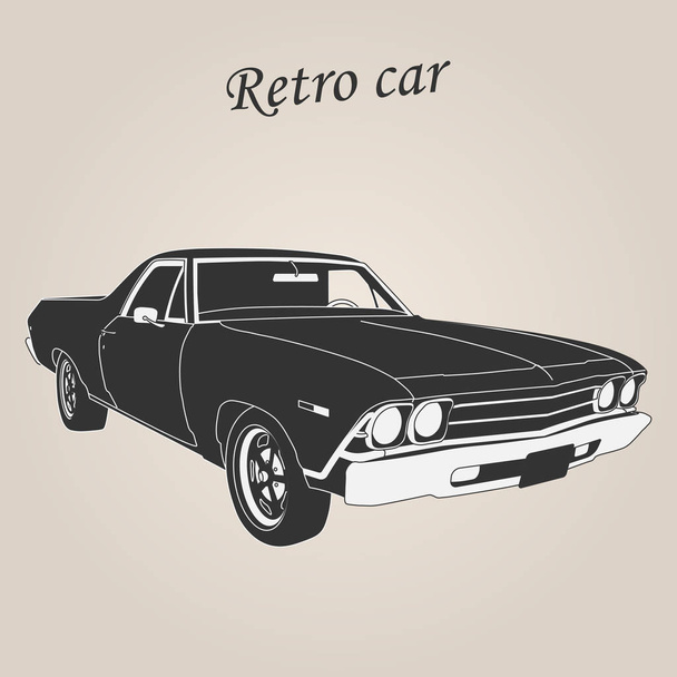 Vintage car. Retro car. Classic car Illustration - Vector, Image