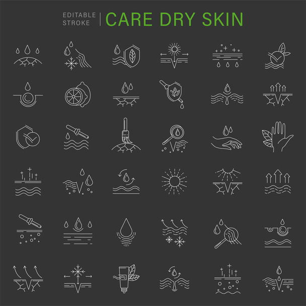 Vector icon and logo for natural cosmetics and care dry skin - Vektor, Bild