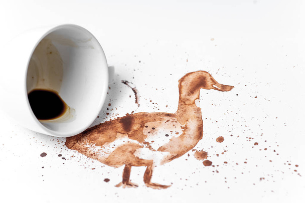 hot coffee latte art on a white background - Foto, imagen