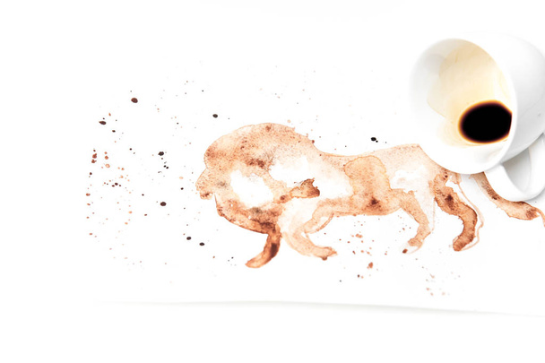 hot coffee latte art on a white background - Photo, Image