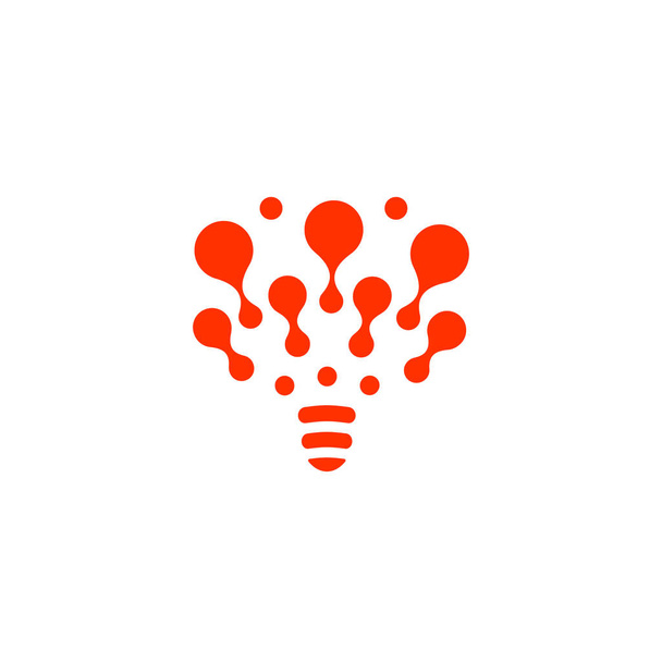 ランプ ロゴ シルエット デザイン ベクトル テンプレートです。アイデア コンセプトだと思います。脳嵐力思考脳電球アイコン白背景に. - ベクター画像