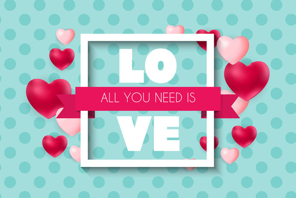 Valentine's Day Heart  Love and Feelings Background Design. Vector illustration EPS10 - Vektor, kép
