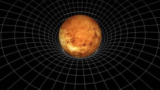 Venuše planeta rotace prostor čas ohybu pit trychtýř bezešvé smyčka animace pozadí nové kvalitní univerzální věda cool pěkné 4k 3d video stopáže - Záběry, video