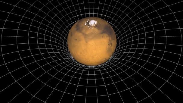 Mars planety obrotu przestrzeni czasu zgięcia pit lejek Płynna pętla animacji tła nowej jakości powszechnej nauki fajne ładne 4k 3d wideo Stockowy - Materiał filmowy, wideo