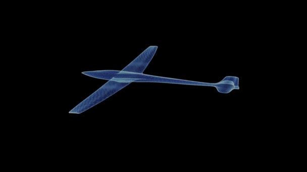 Hologram samolot model szkieletowy - Materiał filmowy, wideo