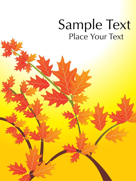 Hojas de otoño con texto de muestra, vector
 - Vector, imagen