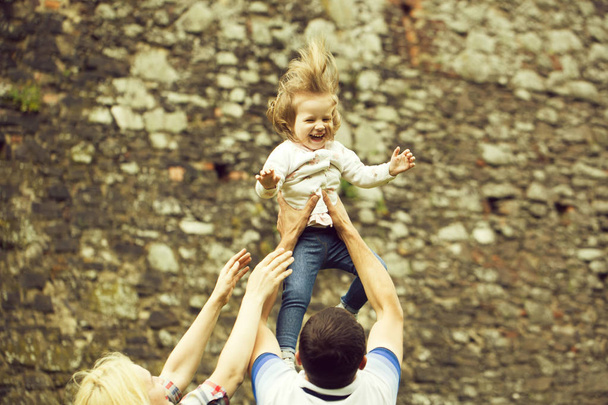 Happy parents with little girl - Foto, Imagem