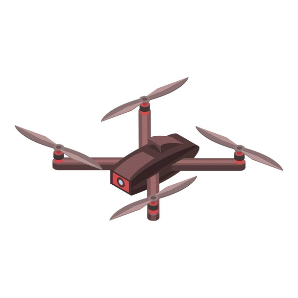 Spy drone icon, isometric style - Vetor, Imagem