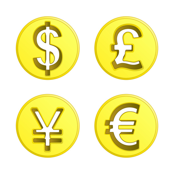 ドル ユーロ円とポンド硬貨のベクトル パック - ベクター画像