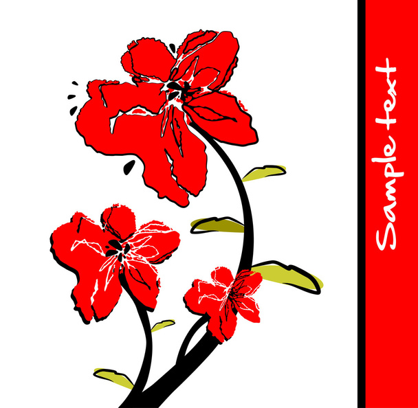 Red flowers - Vector, Image