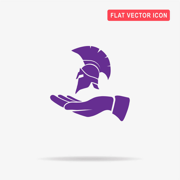 Helm und Handzeichen. Vektor-Konzept Illustration für Design. - Vektor, Bild
