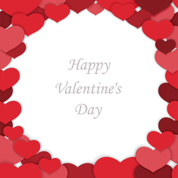 Valentines Day seamless vector frame illustration. Horizontally and vertically repeatable. - Vector, imagen