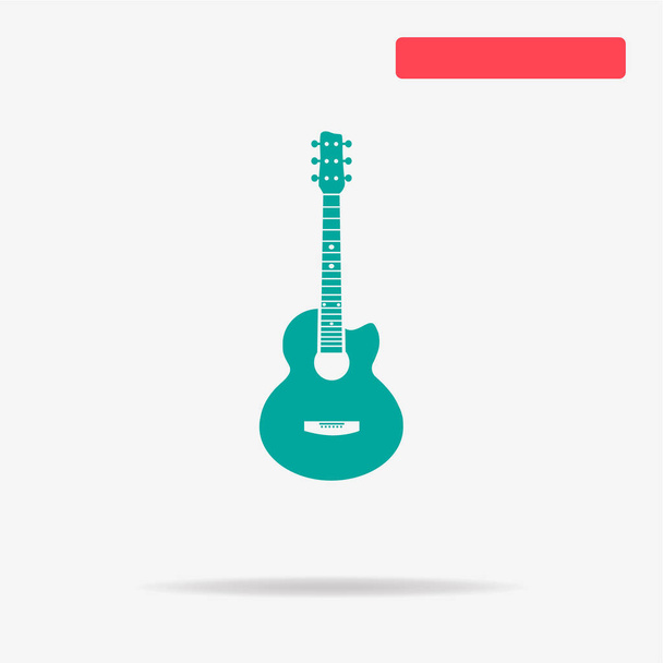 Acoustic guitar icon. Vector concept illustration for design. - Vector, Image