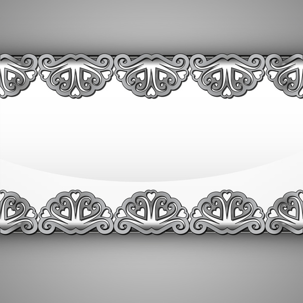 vector de marco decorado de encaje de acero plata interior
 - Vector, imagen