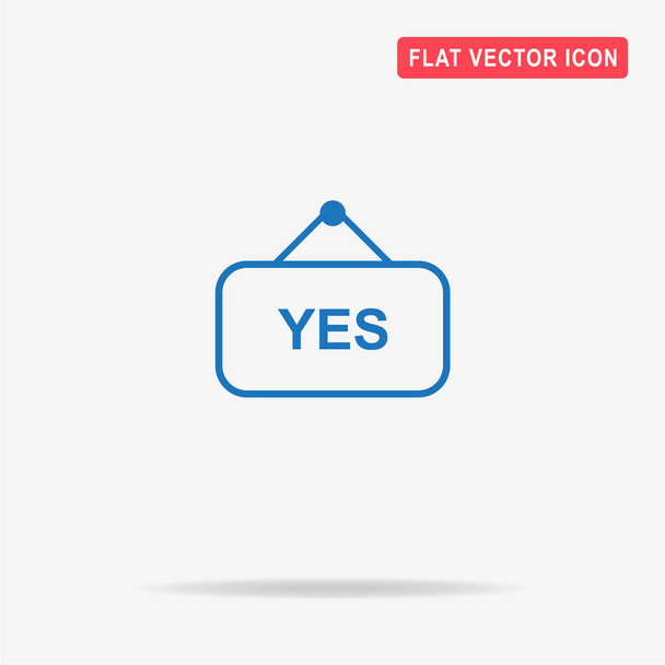 Yes banner icon. Vector concept illustration for design. - Vector, Image