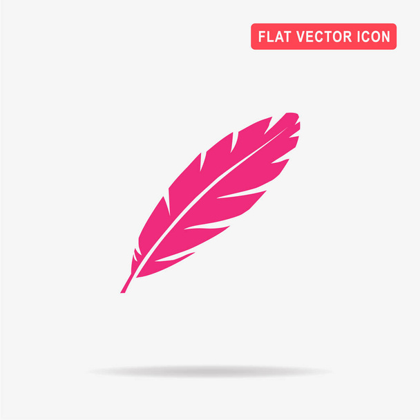 Feather icon. Vector concept illustration for design. - Vector, Image