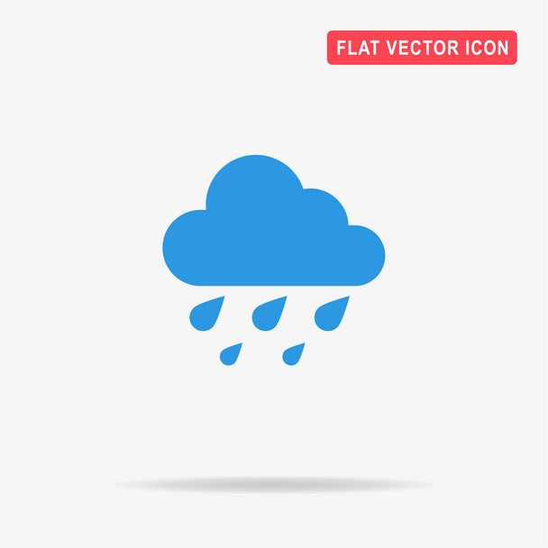 雨アイコンと雲します。デザインのベクトルの概念図. - ベクター画像