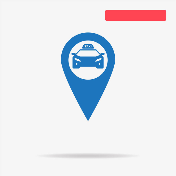 タクシー マップ ポインターのアイコン。デザインのベクトルの概念図. - ベクター画像