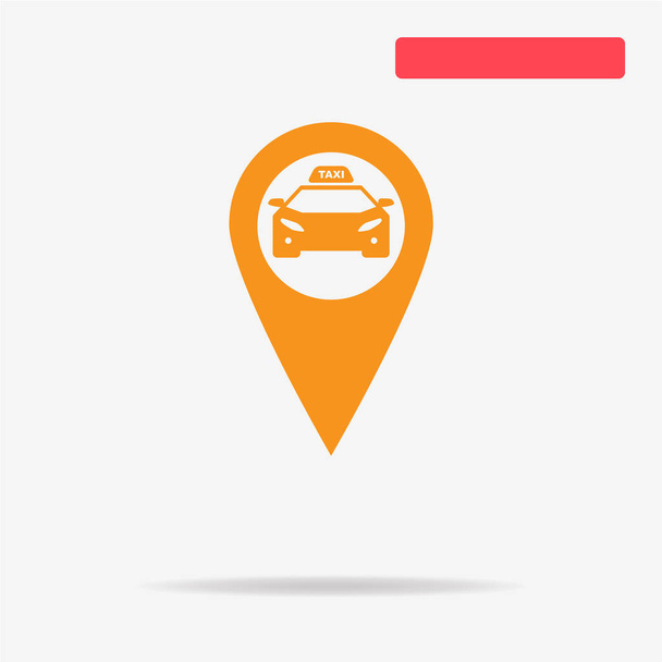 タクシー マップ ポインターのアイコン。デザインのベクトルの概念図. - ベクター画像