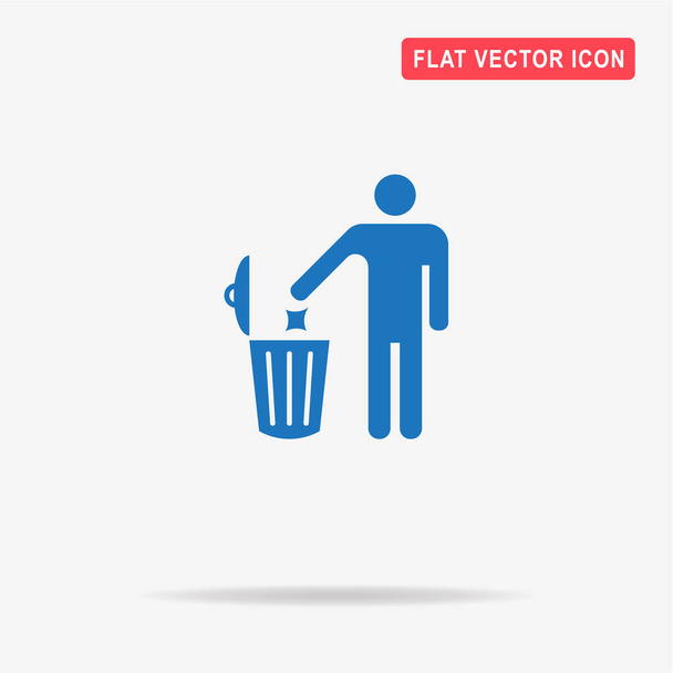 Trash can icon. Vector concept illustration for design. - Vector, Image