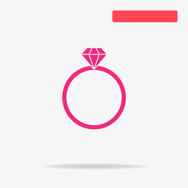 Diamond ring icon. Vector concept illustration for design. - Vector, Image