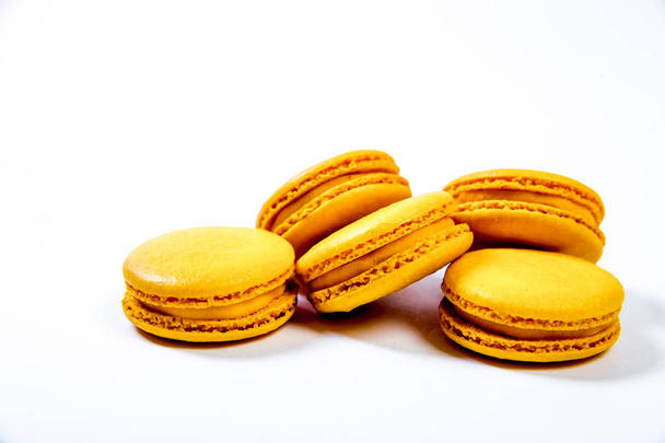 various colorful sweet macarons cookies for dessert - 写真・画像