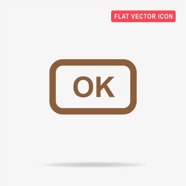 OK button icon. Vector concept illustration for design. - Vector, Image